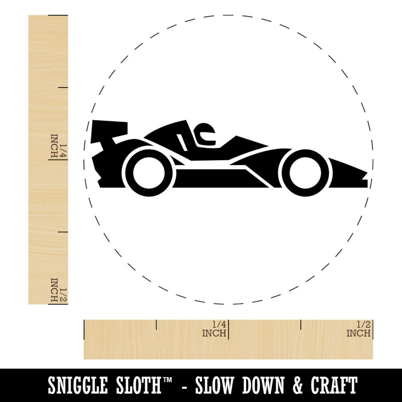 Racing Car Racecar Vehicle Automobile Rubber Stamp for Stamping Crafting Planners